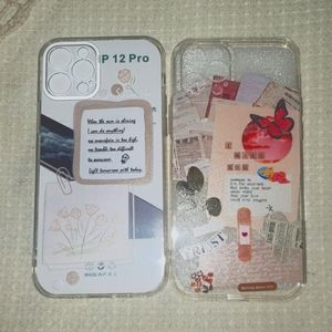 2 iphone 12 Pro Clear Phone cases Butterfly ,Letter Graphic